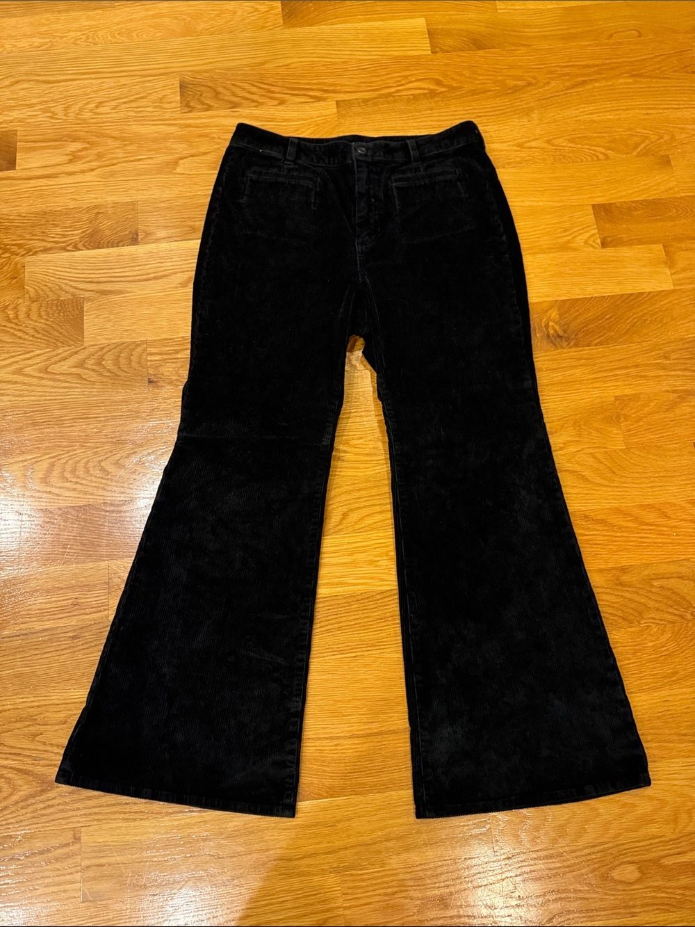 Women's Black Flared Cordory